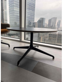 Used Round Coffee Table, Black, 85 cm Diameter, Metal Leg