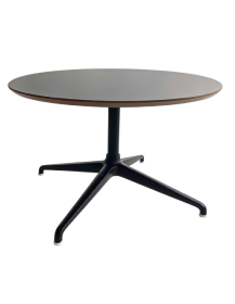 Used Round Coffee Table, Black, 85 cm Diameter, Metal Leg