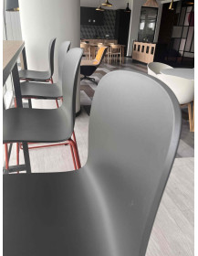 Used Cavatino Steelcase Bar Stool, Gray Seat, Orange Legs, 75 cm