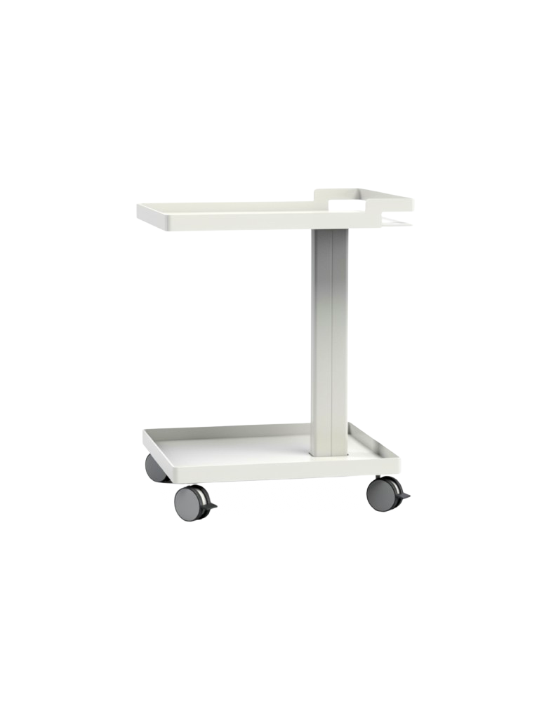 Used Rolling Tray, White Metal Bar Cart