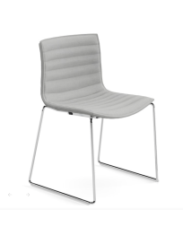 Used Catifa Arper chair gray on chrome sled base