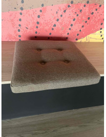 Used Square Seat Cushion – Light Brown Upholstered, 50x50x6 cm