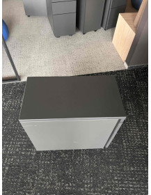 Used Gray Mobile Pedestal – Black Wheels