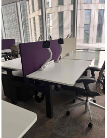 Used double electric desk Herman Miller Ratio sit-stand, white top