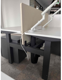 Used double electric desk Herman Miller Ratio sit-stand, white top