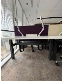 Used double electric desk Herman Miller Ratio sit-stand, white top