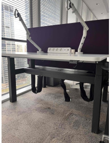 Used double electric desk Herman Miller Ratio sit-stand, white top