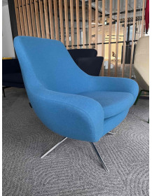 Used Noomi Softline Swivel Chair, Navy Blue
