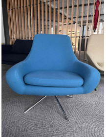 Used Noomi Softline Swivel Chair, Navy Blue
