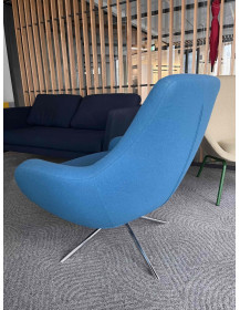 Used Noomi Softline Swivel Chair, Navy Blue