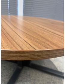 Used Coffee Table with Wood-Look Top, Diameter 75 cm