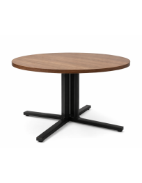 Used Coffee Table with Wood-Look Top, Diameter 75 cm