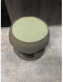 Uzywana-pufa-zielona-Moroso-z-paskiem-skorzanym-Diesel-brazowym-outlet-zerowastedesign-warszawa-meble
