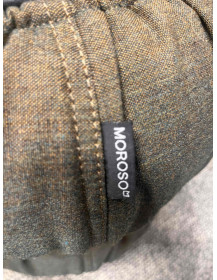 Uzywana-pufa-zielona-Moroso-z-paskiem-skorzanym-Diesel-brazowym-outlet-zerowastedesign-warszawa-meble