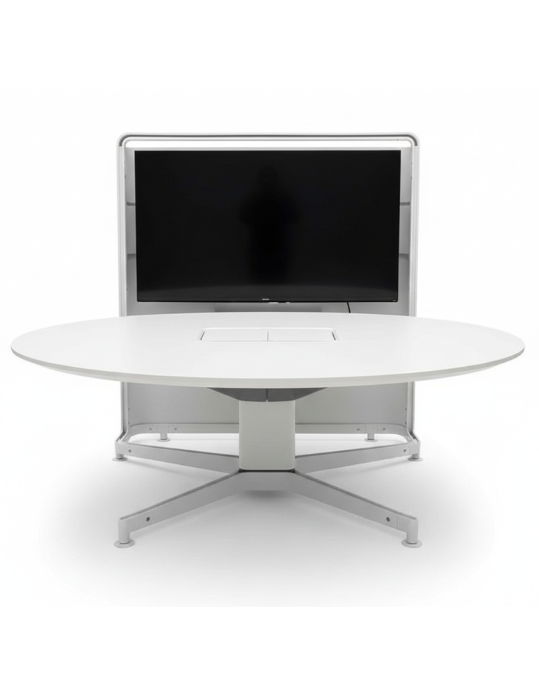 Used Steelcase D-Shaped Multimedia Conference Table