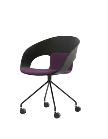 Used DELI chair by Skandiform, black and purple, on wheels