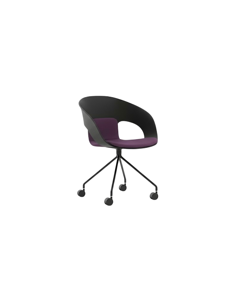 Used DELI chair by Skandiform, black and purple, on wheels
