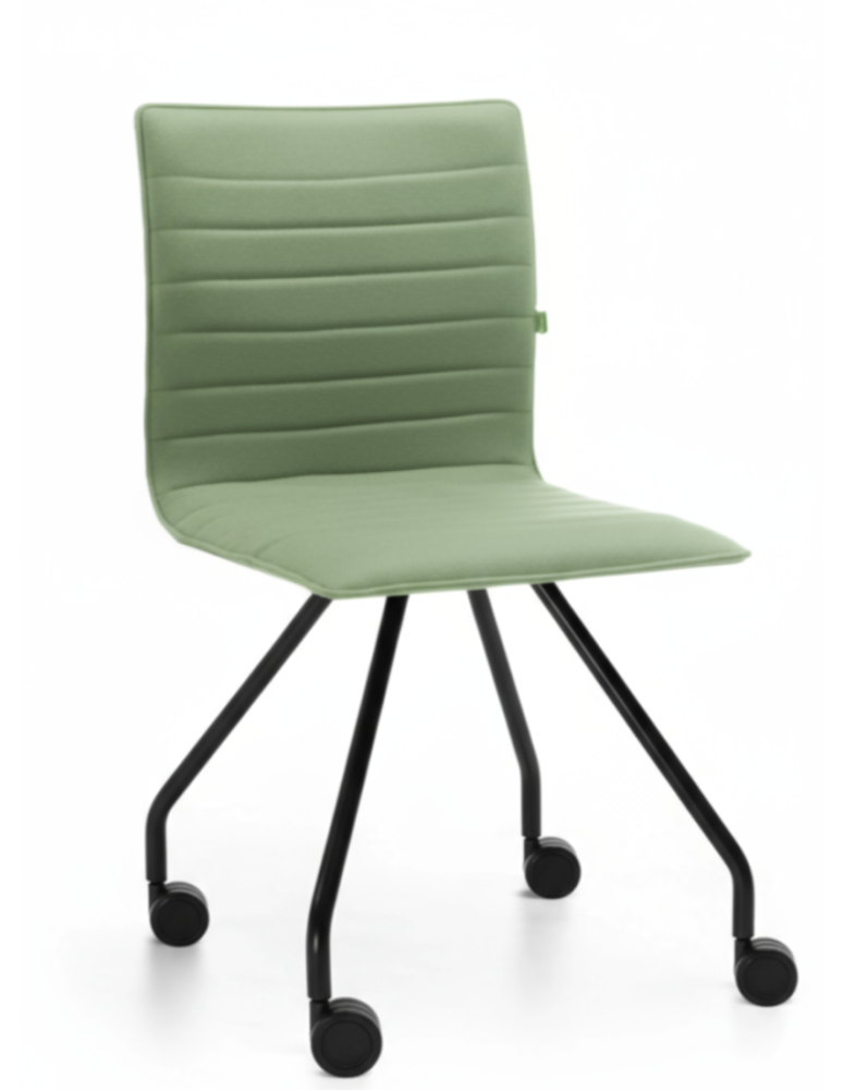 Used Bejot ORTE Chair – Upholstered, Green with Casters