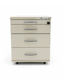 Used White Office Pedestal with Four Drawers