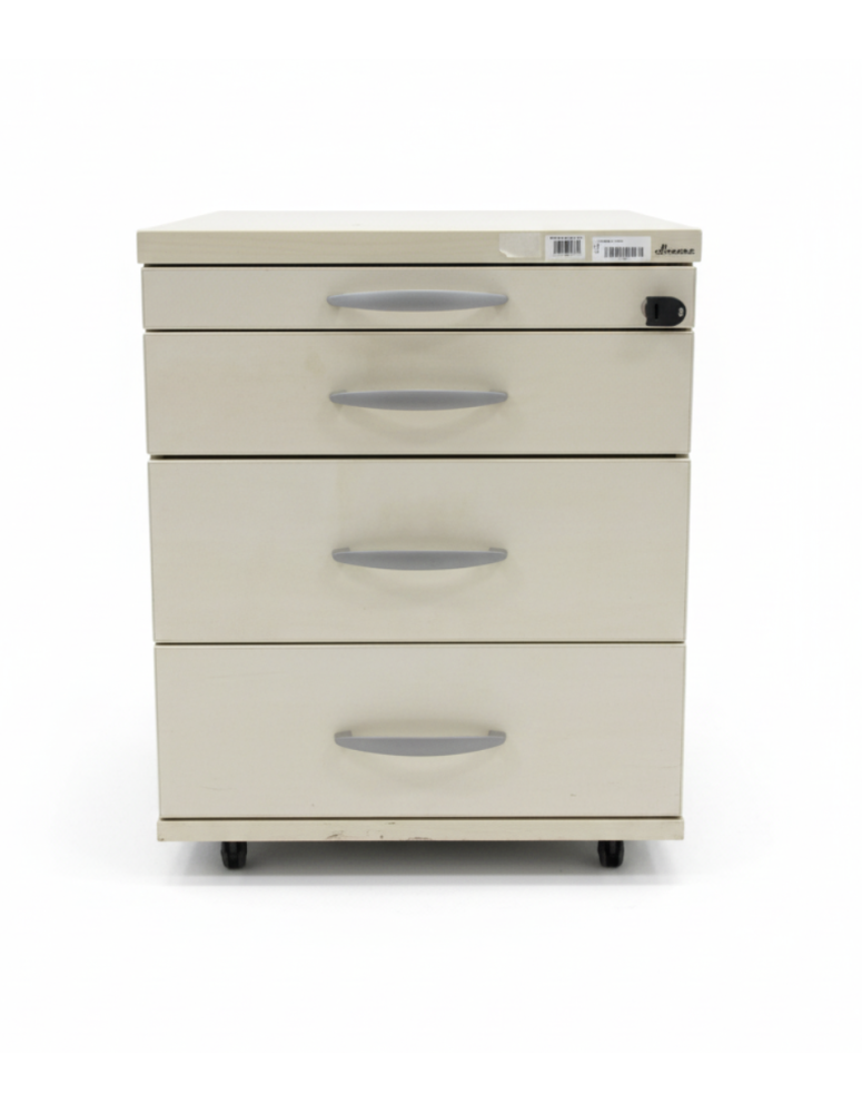 Used White Office Pedestal with Four Drawers