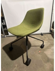 Used Noti Mishell Conference Chair on Wheels, Green Upholstery