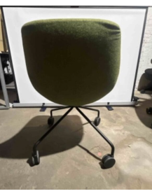 Used Noti Mishell Conference Chair on Wheels, Green Upholstery