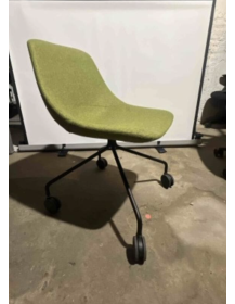 Used Noti Mishell Conference Chair on Wheels, Green Upholstery