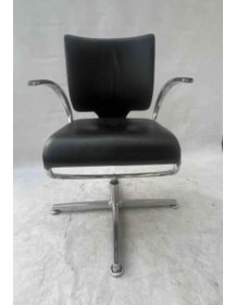 Used Dauphin InTouch IT 5409 conference chair, black eco-leather, silver base