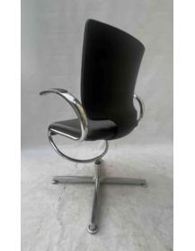 Used Dauphin InTouch IT 5409 conference chair, black eco-leather, silver base