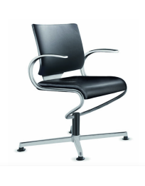 Used Dauphin InTouch IT 5409 conference chair, black eco-leather, silver base