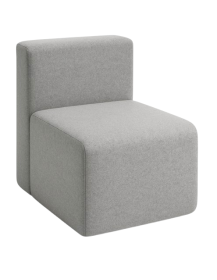 Used square pouf – grey, low back, modular