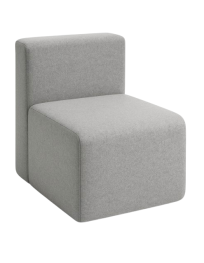 Used square pouf – grey, low back, modular
