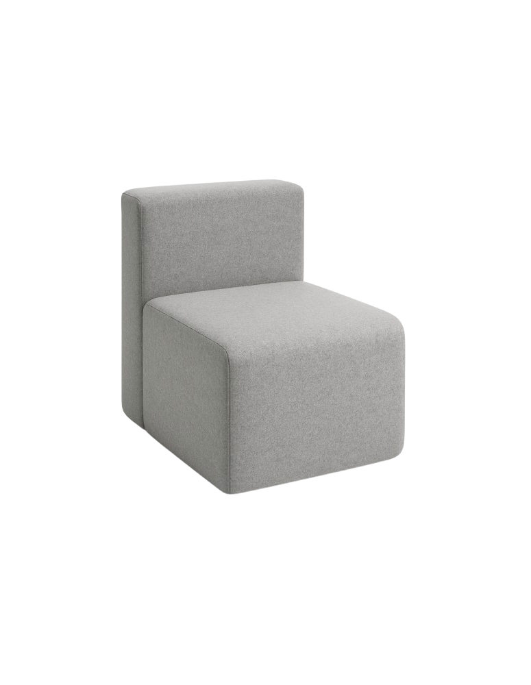 Used square pouf – grey, low back, modular