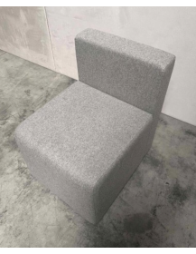 Used square pouf – grey, low back, modular