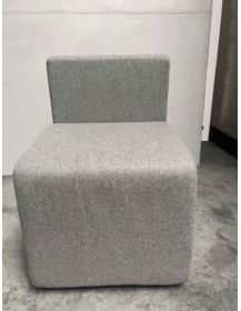 Used square pouf – grey, low back, modular