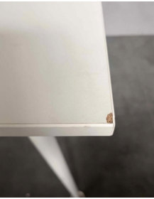 Used Square Conference Table – 100 × 100 cm, White, with Media Port