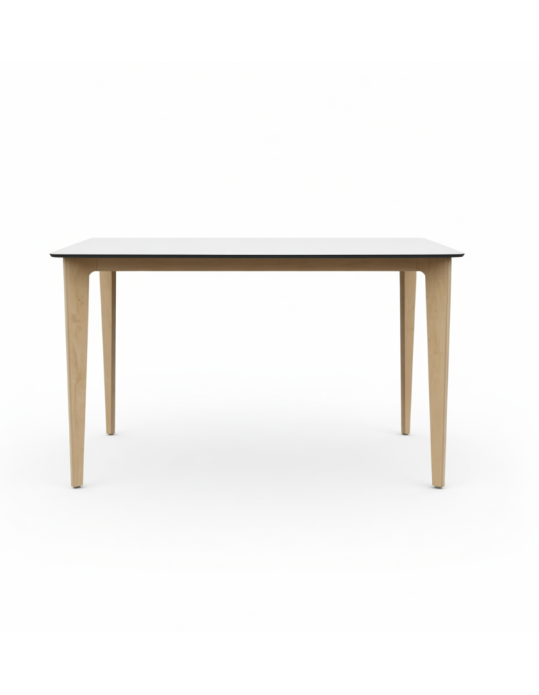 Used VANK high bar table 180×80×112 cm, white top, wooden legs