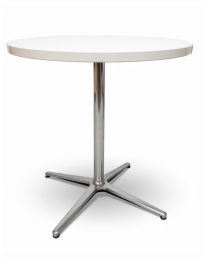 Used round table PROFIM Allround 80 cm diameter, white laminated top, silver leg
