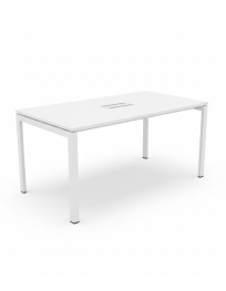 Used rectangular conference table with white top, mediaport, 160 × 80 cm