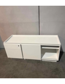 RTV cabinet – white, 135 × 50 × 56 cm, sliding doors
