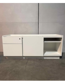 RTV cabinet – white, 135 × 50 × 56 cm, sliding doors