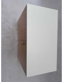 Used two-door wardrobe – orange, glossy fronts, 80 × 42 × 77 cm