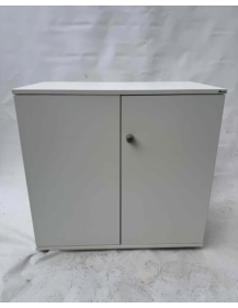 Used office cabinet 2OH MARO, white, 80 × 42 × 77 cm
