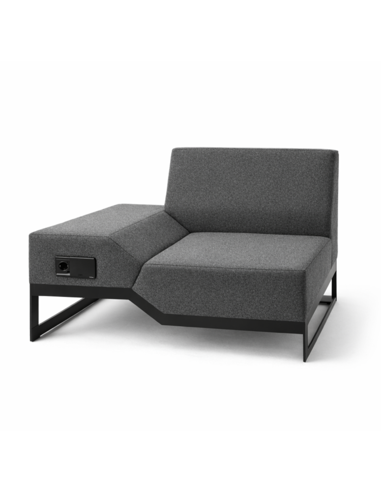 Used Belong Vank sofa – left, gray, with power outlet