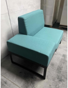 Used Belong Vank left‑side sofa, turquoise, black metal legs