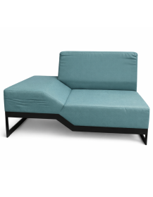Used Belong Vank left‑side sofa, turquoise, black metal legs