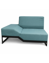 Used Belong Vank left‑side sofa, turquoise, black metal legs