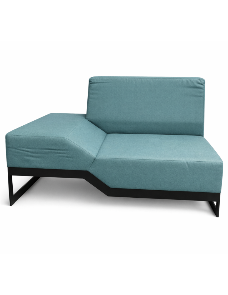 Used Belong Vank left‑side sofa, turquoise, black metal legs