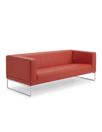 Used Tritos NOTI 3-seater sofa, red, on sled legs