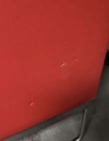 Used Tritos NOTI 3-seater sofa, red, on sled legs